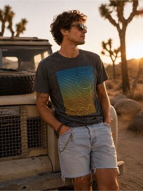 Coachella 2014 Official Festival Graphic Band Tee Charcoal  Unisex Shirt S